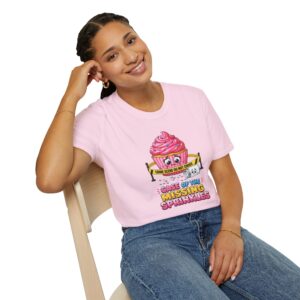 True Crime Scene Pun T-Shirt - Case of the Missing Sprinkles - Pink Cupcake - Choice of Colors - Casey and Scout
