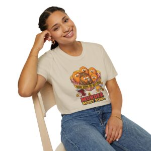 True Crime T-Shirt - Crime Scene - Murder Most Fowl Pun - Chicken Nuggets - Choice of Colors - Casey and Scout