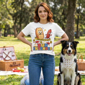 Food Crime T-Shirt - Bun Intended - Food Puns - Choice of Colors - Casey and Scout