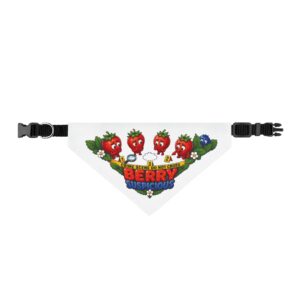 Clip-On Pet Bandana - Cute 'Berry Suspicious' - Missing Blueberry - Food Crimes